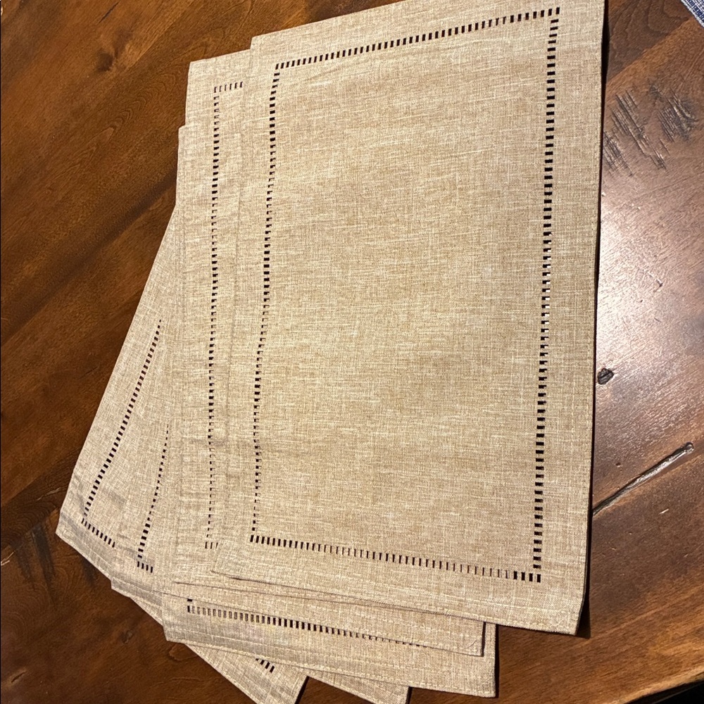 NEW! Set of 6 tan/beige placemats.